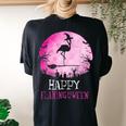 Happy Flamingoween Flamingo Witch Halloween Costume Women's Oversized Comfort T-Shirt Back Print Black
