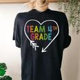Heart 4Th Grade Team Teacher Student Back To School Women's Oversized Comfort T-shirt Back Print Black