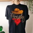 Howdy Cowboy Cowgirl Western Country Rodeo Howdy Men Boys Women's Oversized Comfort T-Shirt Back Print Black