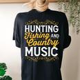 Hunting Fishing And Country Music Cowgirl Women's Oversized Comfort T-Shirt Back Print Black