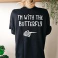 I'm With The Butterfly Matching Couple Costume Halloween Women's Oversized Comfort T-shirt Back Print Black