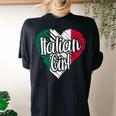 Italy For Girl Italian Heart Flag For Italia Women's Oversized Comfort T-shirt Back Print Black