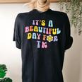 It’S A Beautiful Day For Tk Learning Retro Teacher Students Women's Oversized Comfort T-shirt Back Print Black