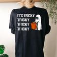 Its Tricky Ghost Boo Halloween Women's Oversized Comfort T-shirt Back Print Black
