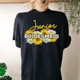 Jr Junior Bridesmaid Floral Bridal Shower Wedding Party Women's Oversized Comfort T-Shirt Back Print Black