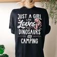 Just A Girl Who Loves Dinosaurs And Camping Dinosaur Women's Oversized Comfort T-Shirt Back Print Black