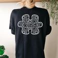Be Kind Autism Awareness Puzzle Tolerance Awareness Asperger Women's Oversized Comfort T-Shirt Back Print Black