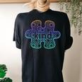 Be Kind Autism Awareness Tolerance Puzzle Awareness Asperger Women's Oversized Comfort T-Shirt Back Print Black