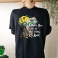 Be Kind Elephant Women's Oversized Comfort T-Shirt Back Print Black