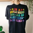 Be Kind Love Kindness Autism Mental Health Awareness Women Women's Oversized Comfort T-Shirt Back Print Black