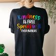 Kindness Is Free Sprinkle It Everywhere Be Kind Women's Oversized Comfort T-shirt Back Print Black