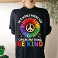 Kindness Be Kind Peace Sign Flower Antibullying Women's Oversized Comfort T-Shirt Back Print Black