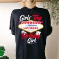 Las Vegas Birthday Party Girls Trip Vegas Birthday Girl Women's Oversized Comfort T-Shirt Back Print Black