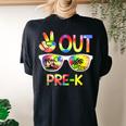 Last Day Of School Peace Out Pre K Tie Dye Teacher Women's Oversized Comfort T-Shirt Back Print Black