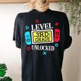 Level 3Rd Grade Unlocked Third Back To School Gamer Boy Girl Women's Oversized Comfort T-shirt Back Print Black