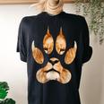 Lion Eyes Paw Animal Cat Cheetah Leopard Tiger Print Women's Oversized Comfort T-Shirt Back Print Black