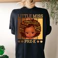 Little Miss Prek Black Girls Back To School Pre-K Student Women's Oversized Comfort T-shirt Back Print Black