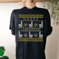 Llama Hanukkah Ugly Christmas Sweater Happy Llamakkah Women's Oversized Comfort T-shirt Back Print Black