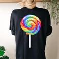 Lollipop Rainbow Sucker Candy Costume Halloween Women's Oversized Comfort T-shirt Back Print Black