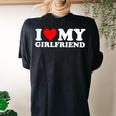 I Love My Girlfriend I Heart My Girlfriend Women's Oversized Comfort T-shirt Back Print Black