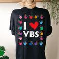 I Love Vbs Vacation Bible School Christian Teacher Women's Oversized Comfort T-Shirt Back Print Black
