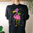 Mardi Gras Flamingo Carnival Festival New Orleans Women's Oversized Comfort T-Shirt Back Print Black