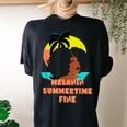 Melanin Summertime Fine Afro Love Women Women's Oversized Graphic Back Print Comfort T-shirt Black