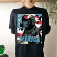 Merica Patriotic Black Labrador 4Th Of July Duck Hunting Women's Oversized Graphic Back Print Comfort T-shirt Black