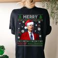 Merry 4Th Of Halloween Biden Ugly Christmas Sweater Women's Oversized Comfort T-shirt Back Print Black
