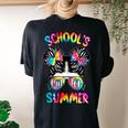 Messy Bun Girl Schools Out For Summer Graduation Teacher Women's Oversized Comfort T-Shirt Back Print Black