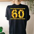 Milestone 60Th Birthday Novelty Idea Floral Women's Oversized Comfort T-Shirt Back Print Black