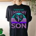 I Miss My Son Heart Sunflower Suicide Awareness Mom Women's Oversized Comfort T-Shirt Back Print Black