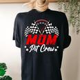 Mom Pit Crew Birthday Party Race Car Lover Racing Family Women's Oversized Comfort T-shirt Back Print Black