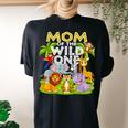 Mom Of The Wild One 1St Birthday Zoo Animal Safari Jungle Women's Oversized Comfort T-shirt Back Print Black