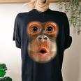 Monkey Face Breath Halloween Costume Women's Oversized Comfort T-shirt Back Print Black