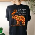 Multiple Sclerosis Awareness Sunflower Elephant Be Kind Women's Oversized Comfort T-Shirt Back Print Black