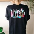 Nicu Neonatal Intensive Care Unit Nurse Appreciation Women's Oversized Comfort T-shirt Back Print Black