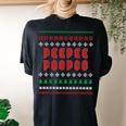 Peepee Poopoo Ugly Christmas Sweater Women's Oversized Comfort T-shirt Back Print Black