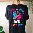 Pink Or Blue We Love You Baby Gender Reveal Party Mom Dad Women's Oversized Comfort T-shirt Back Print Black