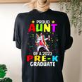 Proud Aunt Of A Class Of 2023 Prek Graduate Unicorn Women's Oversized Comfort T-Shirt Back Print Black