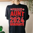 Proud Aunt Of A Class Of 2024 Graduate Senior Graduation Women's Oversized Comfort T-Shirt Back Print Black