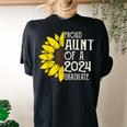 Proud Aunt Of A Class Of 2024 Graduate Sunflower Senior 2024 Women's Oversized Comfort T-Shirt Back Print Black