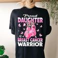 Proud Daughter Of A Breast Cancer Warrior Boxing Gloves Women's Oversized Comfort T-shirt Back Print Black