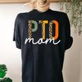 Pto Mom School Volunr Mothers Appreciation Women's Oversized Comfort T-shirt Back Print Black