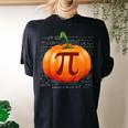 Pumpkin Pie Math I Halloween Thanksgiving Pi Day Halloween Women's Oversized Comfort T-shirt Back Print Black