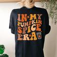 In My Pumpkin Spice Era Retro Autumn Thanksgiving Fall Y'all Women's Oversized Comfort T-shirt Back Print Black