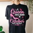 A Queen Was Born In October Happy Birthday To Me For Women's Oversized Comfort T-shirt Back Print Black