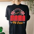 Race Car Birthday Party Matching Family Mama Pit Crew Women's Oversized Comfort T-shirt Back Print Black
