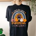 Rainbow I Teach The Cutest Pumpkins In The Patch Fall Season Women's Oversized Comfort T-shirt Back Print Black