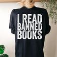 I Read Banned Books Protest Women's Oversized Comfort T-Shirt Back Print Black
